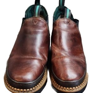 Georgia Giant Boots Mens 11M Romeo Slip-On Work US Brown Leather Oil Resistant